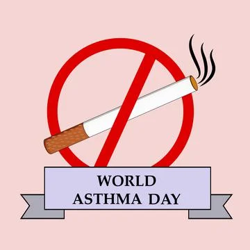 Illustration of elements of World Asthma Day background Stock Illustration