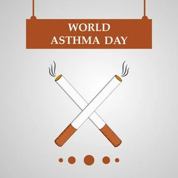 Illustration of elements of World Asthma Day background 스톡 일러스트