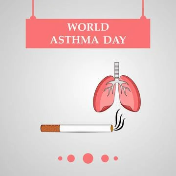 Illustration of elements of World Asthma Day background Stock Illustration