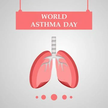 Illustration of elements of World Asthma Day background Stock Illustration