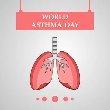 Illustration of elements of World Asthma Day background Stock Illustration
