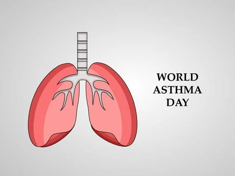 Illustration of elements of World Asthma Day background Stock Illustration