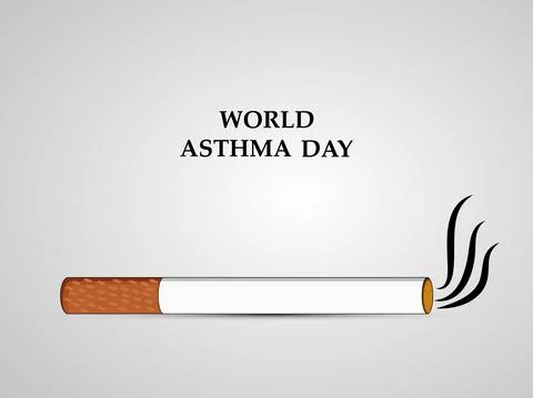 Illustration of elements of World Asthma Day background Stock Illustration