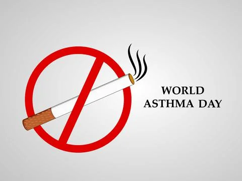 Illustration of elements of World Asthma Day background Stock Illustration