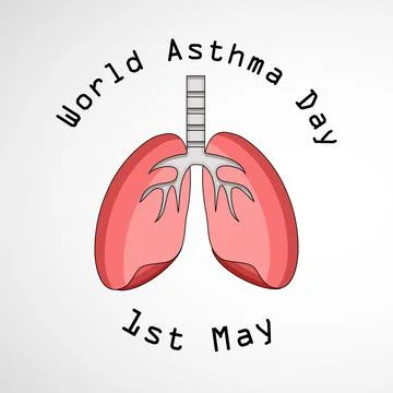 Illustration of elements of World Asthma Day background Stock Illustration