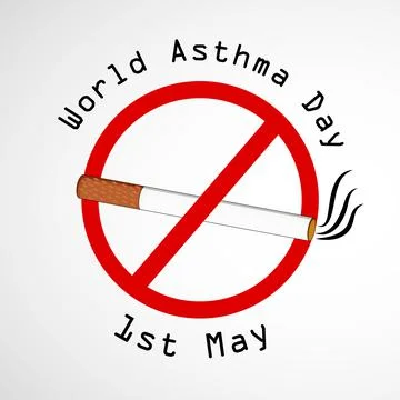 Illustration of elements of World Asthma Day background Stock Illustration