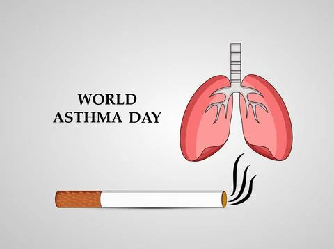 Illustration of elements of World Asthma Day background Illustrazione stock
