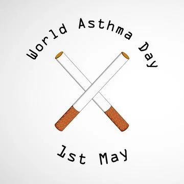 Illustration of elements of World Asthma Day background Stock Illustration