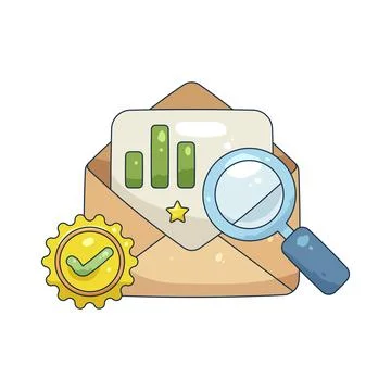 Illustration of Email analytics Stock Illustration