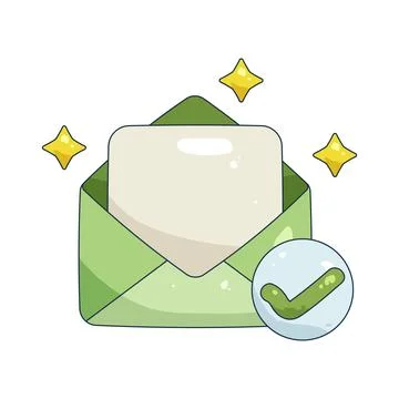 Illustration of Email approval Stock Illustration