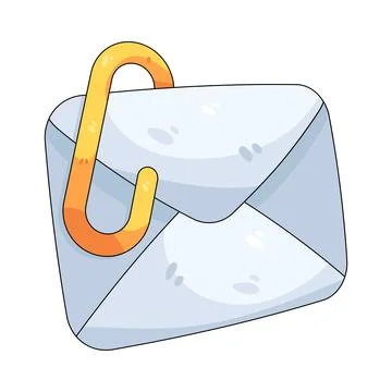 Illustration of email attachment Illustrazione stock