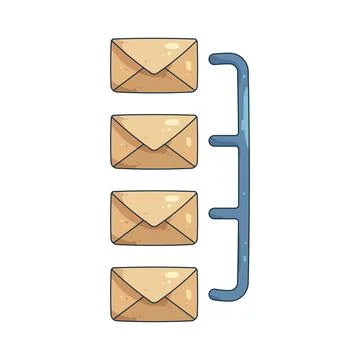 Illustration of email queue Stock Illustration
