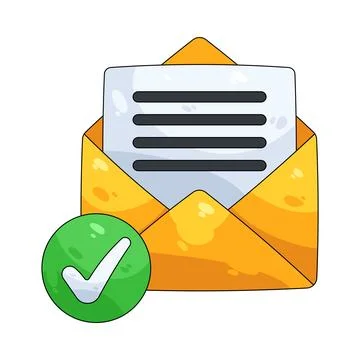 Illustration of email sent confirmation Stock Illustration