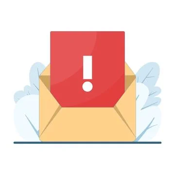 Illustration of email spamming attack and fraud alert concept Illustrazione stock