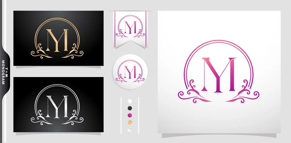 Illustration of a emblem monogram Stock Illustration