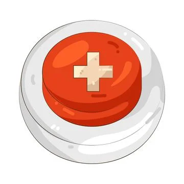 Illustration of emergency stop button Ilustración de archivo