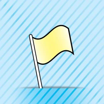 Illustration of an empty flag on blue background Stock Illustration
