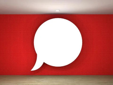 Illustration of a empty gallery with a text balloon frame Stock Illustration