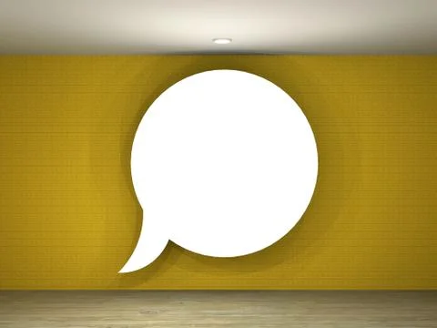 Illustration of a empty gallery with a text balloon frame Stock Illustration