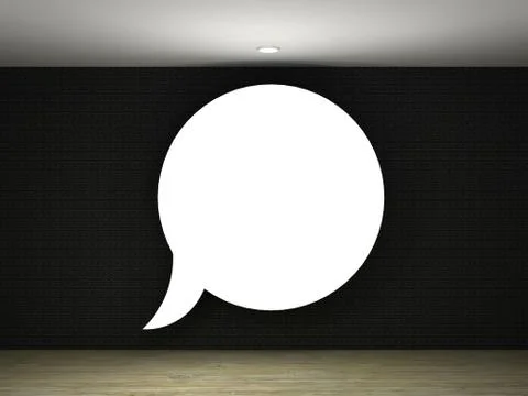 Illustration of a empty gallery with a text balloon frame Stock Illustration