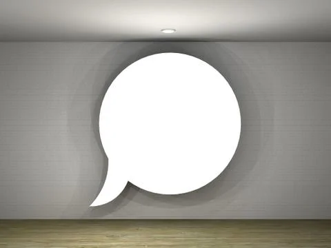 Illustration of a empty gallery with a text balloon frame Stock Illustration