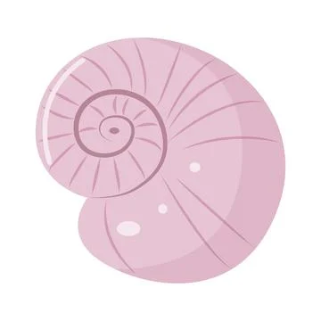 Illustration of an empty sea snail shell. Stock Illustration