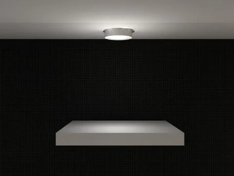 Illustration of a empty shelf for exhibit Stock Illustration