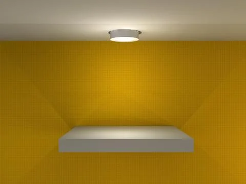 Illustration of a empty shelf for exhibit Stock Illustration