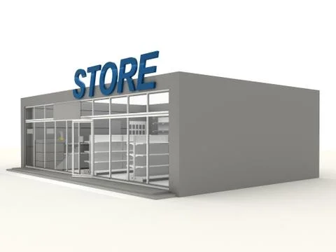 Illustration of empty store Stock Photos