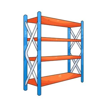 Illustration of empty warehouse shelf Illustrazione stock