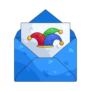 Illustration of envelope April Fools 스톡 일러스트