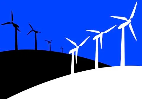 Illustration environmental windmill イラスト素材