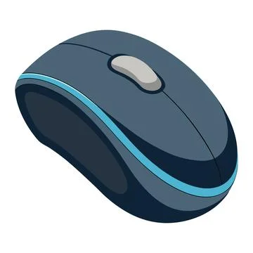 Illustration of Ergonomic mouse Isolated on white Stock Illustration