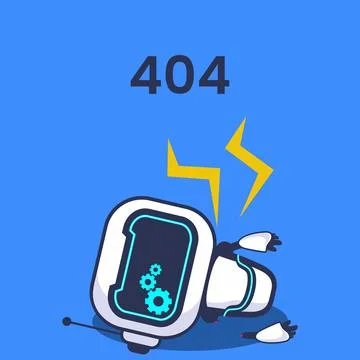 Illustration Error 404 Robot Character Vector Technology Stock Illustration