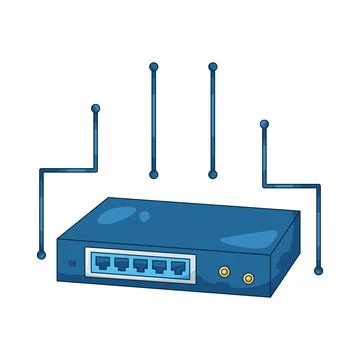 Illustration of Ethernet switch Stock Illustration