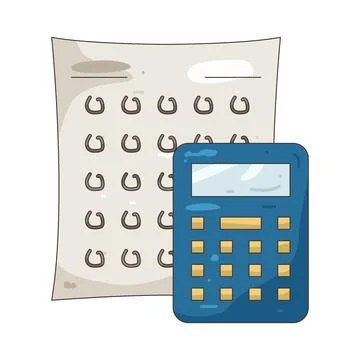 Illustration of Exam with calculator Stock Illustration