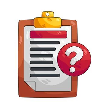 Illustration of exam with a question mark Ilustração Stock
