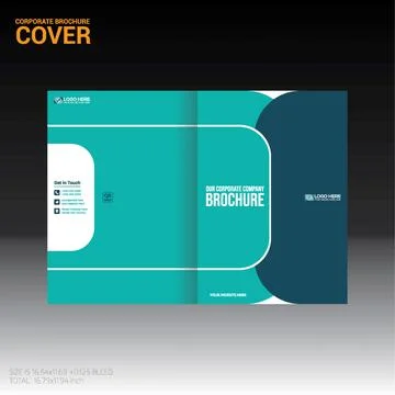 Illustration of an example of a brochure with placeholder texts. Stock Illustration