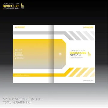 Illustration of an example of a brochure with placeholder texts. Stock Illustration