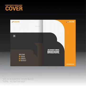 Illustration of an example of a brochure with placeholder texts. 스톡 일러스트