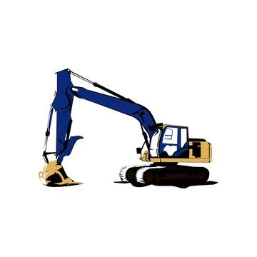 Illustration of Excavator template Stock Illustration