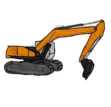 Illustration of excavators Stock Illustration