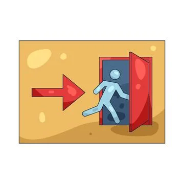Illustration of Exit door Illustrazione stock