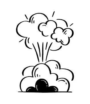 Illustration of explosion and smoke for comics. Retro design element. Vector  Stock-Illustration