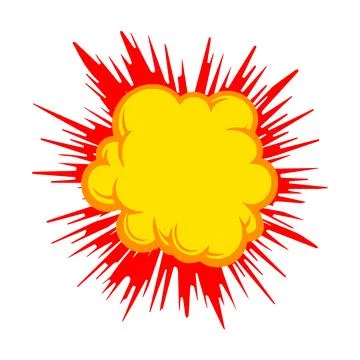 Illustration of an explosion in cartoon style. Vector. Stock Illustration