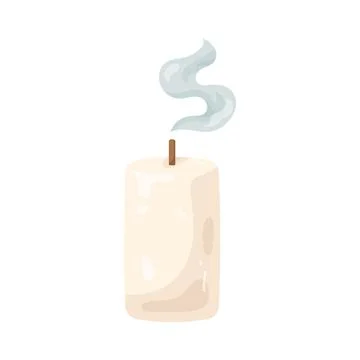 Illustration of extinguished candle with wisp of smoke Ilustración de archivo
