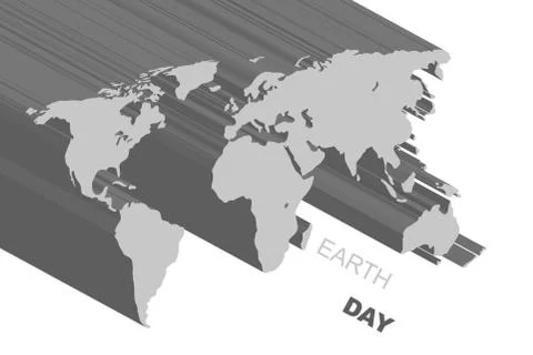 Illustration of extruded gray map Stock Illustration