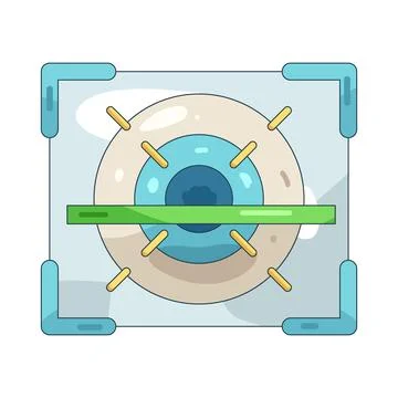 Illustration of Eye scanning biometric security Ilustração Stock