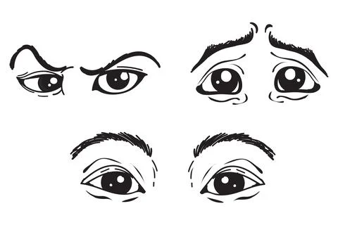 Illustration of eyes expression. Illustrazione stock