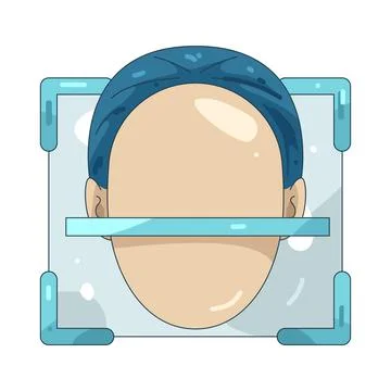 Illustration of Face recognition scan Stock Illustration